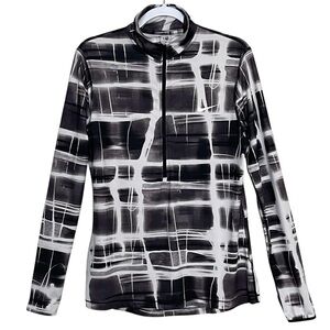Nike Pro Half Zip Long Sleeve Athletic Pullover Top Lightweight Abstract Size XL
